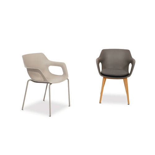 Moderner Stuhl - TEMPUS - FISCHER MÖBEL - für Außenbereich / Recyclingkunststoff / Gestell aus rostfreiem Edelstahl