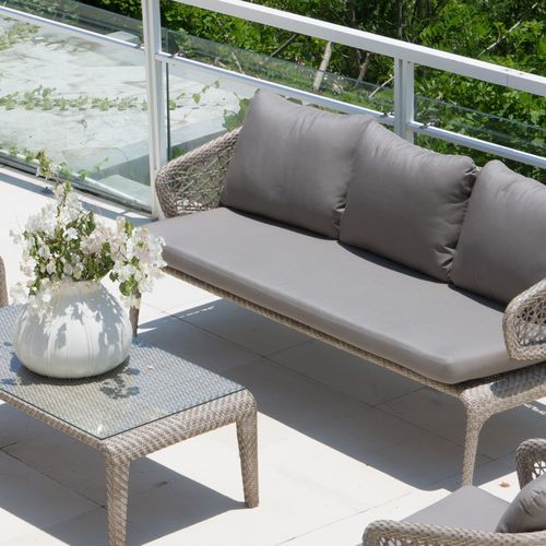 Sofa für Garten JOURNEY SKY LINE DESIGN Stoff / 3 Plätze