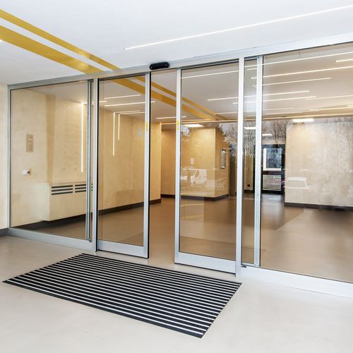 Tür für Innenbereich - ASD 4 - Ponzi - Hartglas / Aluminium / Schiebe