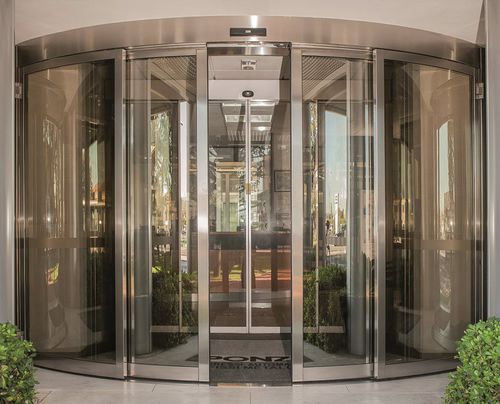 Eingangstür - LOWERED ARCH - Ponzi - Aluminium / Schiebe / Glas