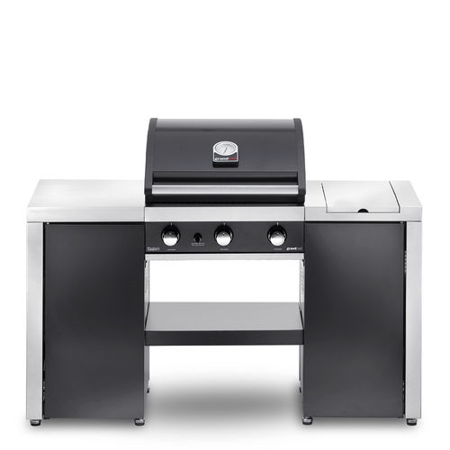 Gas-Gartengrill - Premium G3 Island - GRAND HALL - bodenstehend / Gusseisen / Edelstahl