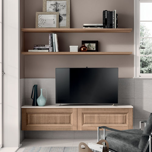 Moderne Wohnwand - LIVING EASY - SCAVOLINI - melaminbeschichtet