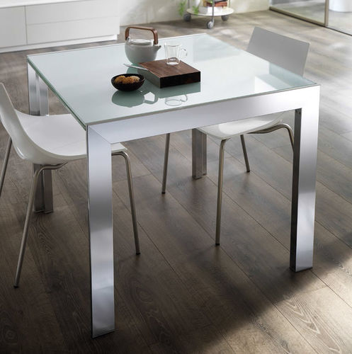 Moderner Esstisch - EVOLUTION - SCAVOLINI - Hartglas / Gestell aus Aluminium / rechteckig