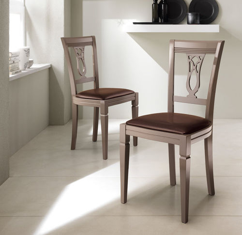 Klassischer Esszimmerstuhl - BACCARAT - SCAVOLINI - für den Innenraum / Kunstleder / Buche