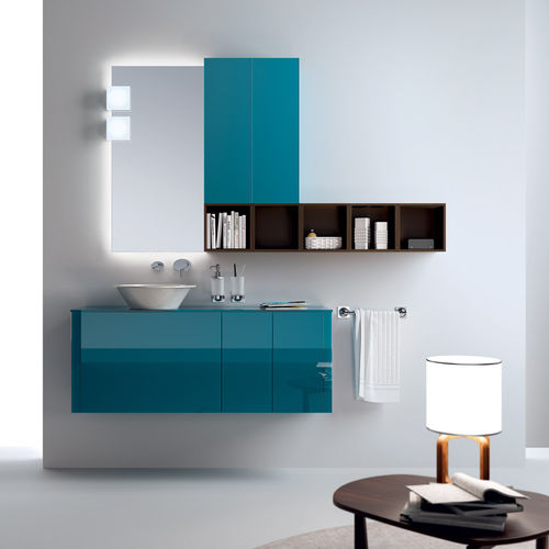Doppelter Waschtisch-Unterschrank - FONT - SCAVOLINI - wandhängend / Glas / modern