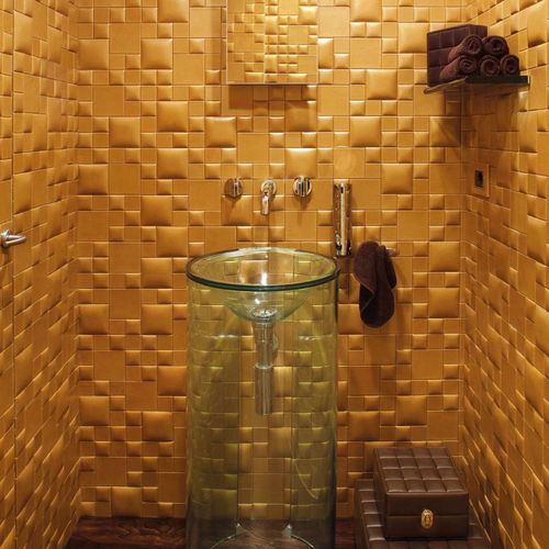 Leder-Wandverkleidung - PEARL : ORO EGIZIANO - Studio Art - 3D / Fliesenoptik / für Privatgebrauch