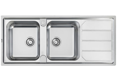 Doppelbeckenspüle - ELETTRA 116.2V.STD - 5812 06* - Foster spa - mit Abtropffläche / Edelstahl / einbaufähig