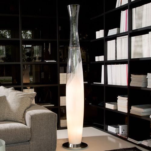 Stehleuchte - JAZZ - Av Mazzega - Nickel / geblasenes Glas / Satin