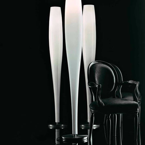 Stehleuchte - STAND - Av Mazzega - Nickel / geblasenes Glas / Satin