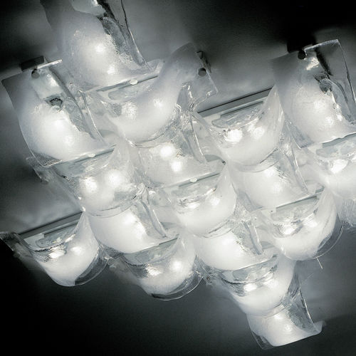 Moderne Deckenleuchte - CLOUD - Av Mazzega - rechteckig / Glas / LED