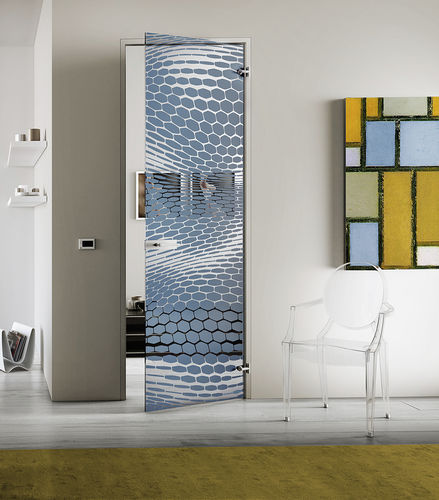 Tür für Innenbereich - HYBRID : HEXAGONE - Casali - Hartglas / Edelstahl / einflügelig
