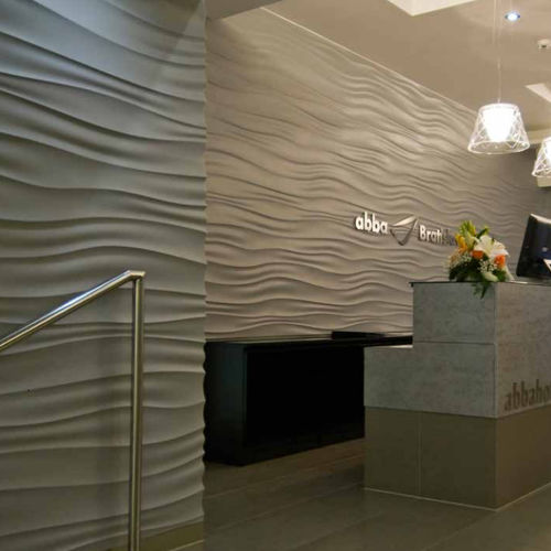 Dekorplatte für Wand - JET STREAM - Armourcoat USA - Gips / Verbundwerkstoff / 3D