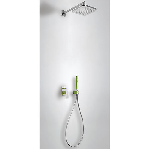 Duschsystem für Wandeinbau - LOFT COLORS: 20018002VE - TRES Grifería - modern / mit Handbrause / mit regulierbarem Brausekopf