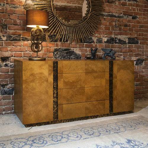 Moderne Kommode - DIADEMA  - Mantellassi 1926 - Esche / blattvergoldetes Holz / rechteckig