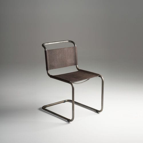 Moderner Stuhl - MECCANICA - Mantellassi 1926 - für den Innenraum / Leder / Gestell aus Stahl