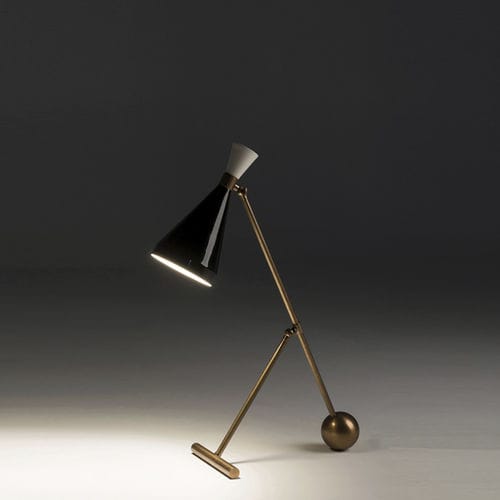 Tischlampe - FLIPPER - Mantellassi 1926 - Messing / aus lackiertem Aluminium / modern