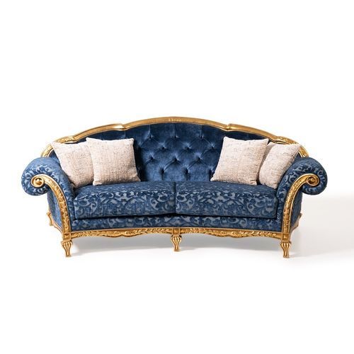 Chesterfield-Sofa - BLOSSOM - Mantellassi 1926 - Stoff / Leder / mit Armlehnen