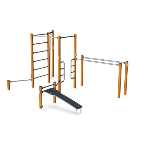 Street Workout Park / für öffentliche Bereiche - COMBI 4 - KOMPAN - für sportliche Aktivität / für Spielplätze / Dips