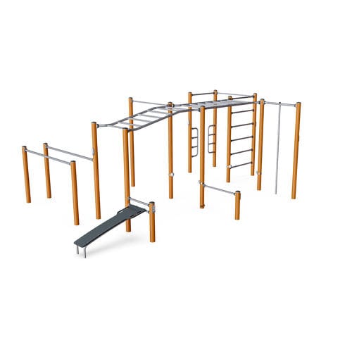 Street Workout Park / für öffentliche Bereiche - COMBI 5 - KOMPAN - für Spielplätze / für sportliche Aktivität / Dips