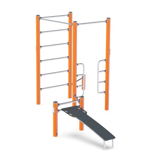Street Workout Park / für öffentliche Bereiche - COMBI 2 - KOMPAN - für sportliche Aktivität / für Spielplätze / Dips