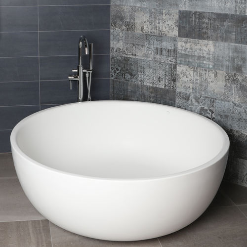 Runde Badewanne - TWIN SET # TUB06 - Lacava - freistehend / Mineralwerkstoff / weiß