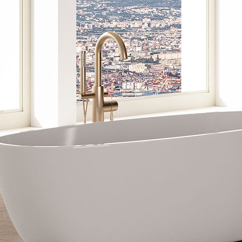 Einhebelmischer für Badewanne - CIGNO # 1595 - Lacava - bodenstehend / Messing / für Badezimmer