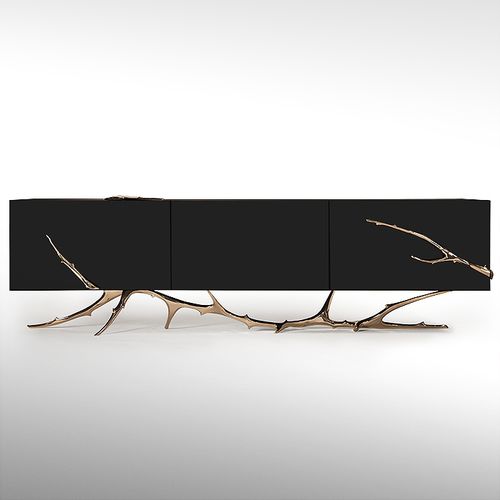 Sideboard / originelles Design - META - Hudson Furniture - lackiertes Holz / schwarz