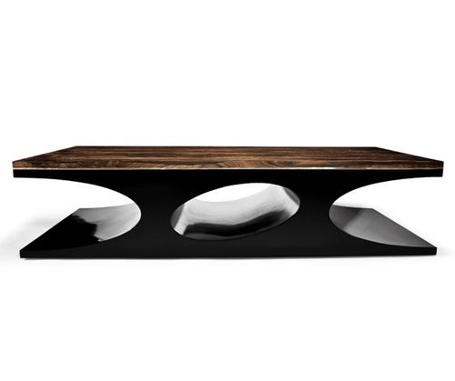 Moderner Couchtisch - VOLCANO - Hudson Furniture - lackiertes Holz / rechteckig / aus wiederverwertetem Material