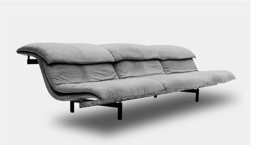 Modernes Sofa - WAVE - Saporiti Italia - Stoff / grau / 3 Plätze