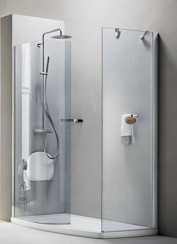 Einflügelige Duschwand - AQUA 150 - ARBLU - für Eckeinbau / Hartglas / für professionellen Gebrauch