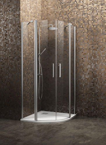 Einflügelige Duschwand - DEDALO 2 PLUS - ARBLU - gebogen / für Eckeinbau / Hartglas