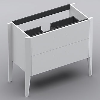 Freistehender Waschtisch-Unterschrank - 100 - Sonia Bath - Eiche / Metall / ABS