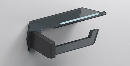 Wandmontierter WC-Rollenhalter - LUCE - Sonia Bath - Glas / schwarz / für Gewerbegebrauch