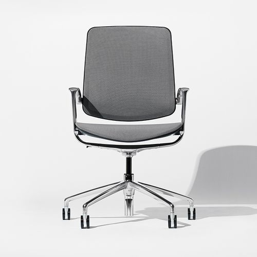 Moderner Bürostuhl - TRINETIC - Boss Design - Stoff / Gestell aus Aluminium / Polster