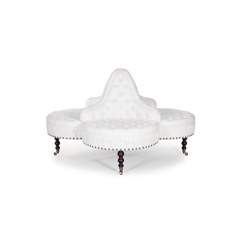 Rundes Sofa - CONVERSATION PIECE - George Smith - Stil / Stoff / weiß