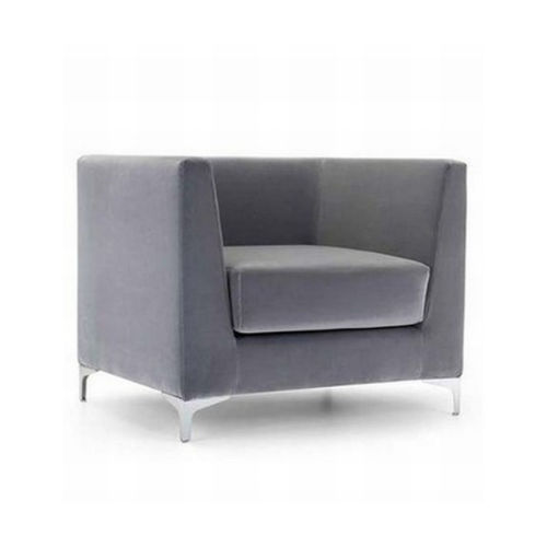 Minimalistischer Sessel - Lincoln - FAS - feuerfester Stoff / Kunstleder / grau