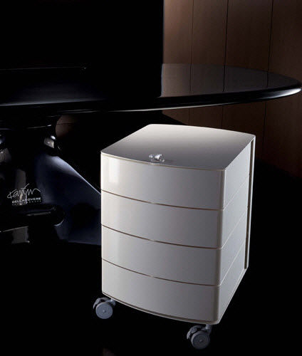 Kunststoff-Schreibtischcontainer - ZERO - Della Rovere - mit 4 Schubladen / auf Rollen / originelles Design