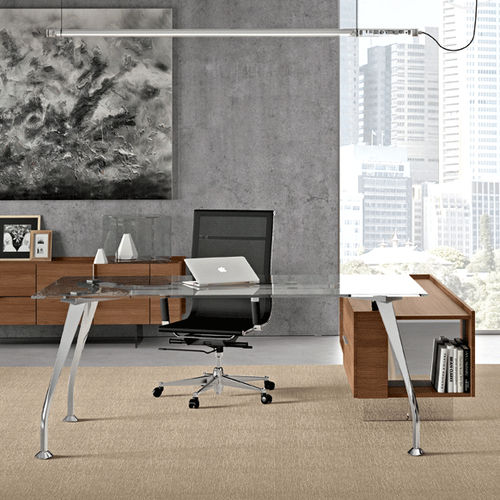 Chefschreibtisch - SEGNO - Della Rovere - modern / MDF / Metall