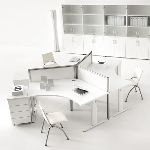 Bodenstehende Bürotrennwand - KOMPAS - Della Rovere - Tisch / Holz / Metall