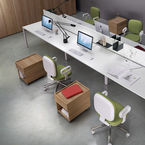 Metall-Schreibtischcontainer - LEGODESK - Della Rovere - melaminbeschichtet / mit 3 Schubladen / mit 2 Schubladen