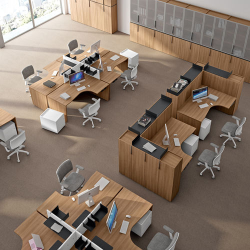Schreibtisch für Open Space - EKOMPI - Della Rovere - modern / Holz / Metall
