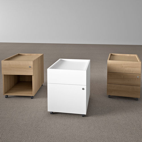 Metall-Schreibtischcontainer - EKOMPI - Della Rovere - Holz / mit 3 Schubladen / mit 2 Schubladen