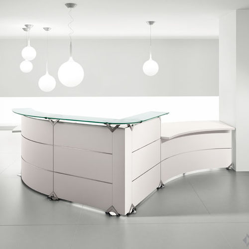 Halbrunde Empfangstheke - EDISON - Della Rovere - modular / Holz / Metall
