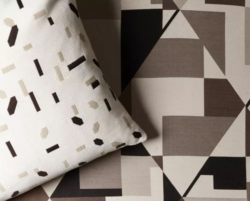 Möbelstoff - ART THEORY - CHAMPAGNE - Donghia - mit geometrischen Motiven / Baumwolle / Viskose