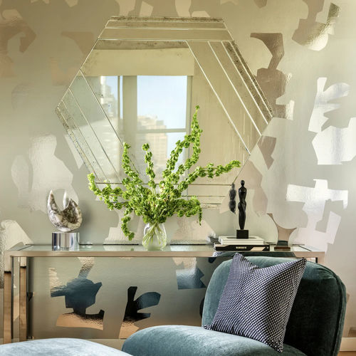 Innenwandverkleidung - FORMS  - Donghia - Kunstleder / Vinyl / bedruckt