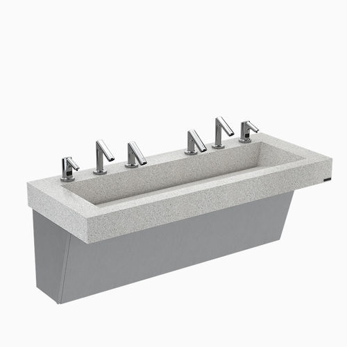 Wandmontiertes Waschbecken - AER-DEC® - Sloan - Corian® / Quarz / Mischbatterie