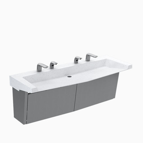 Wandmontiertes Waschbecken - SloanStone® - Sloan - Quarz / Mehrfach / rechteckig