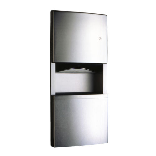 Einbau-Handtuchspender - B-4369 ConturaSeries® - Bobrick Washroom Equipment - Edelstahl / mit Abfallbehälter