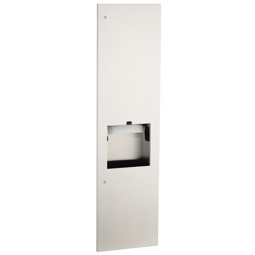Wandmontierter Handtuchspender - B-38030 - Bobrick Washroom Equipment - Einbau / Edelstahl / mit Abfallbehälter
