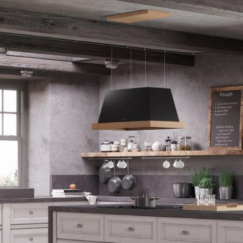 Inseldunstabzug - THEA  - Faber S.p.A - mit integrierter Beleuchtung / originelles Design / schwarz